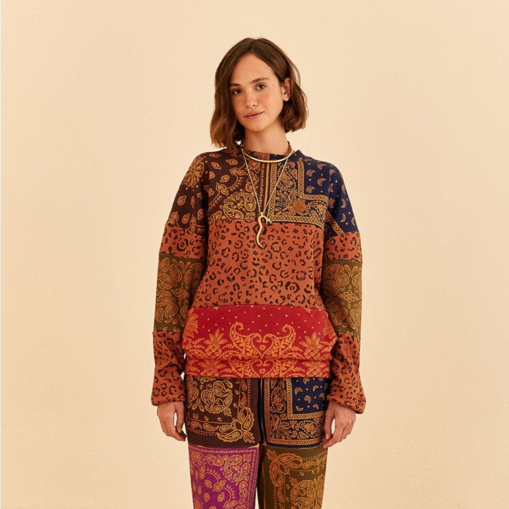 FARM Rio Multicolor Patchwork Sweatshirt - Picture 2 of 4